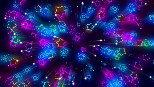 Neon Stars Background by MiniMultik | VideoHive